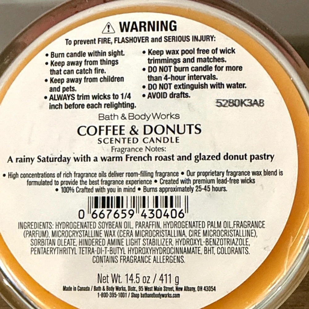 Bath & Body Works Coffee & Donuts Candle - Picture 3 of 3